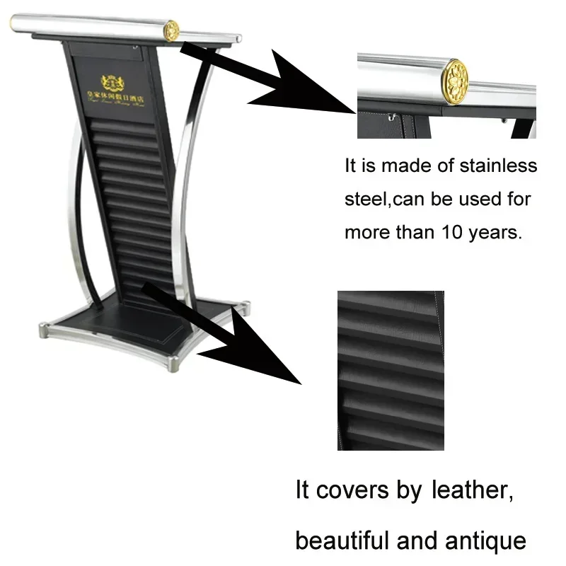 Оптовая продажа черная металлическая трибуна для отеля церковная кафедра подиум