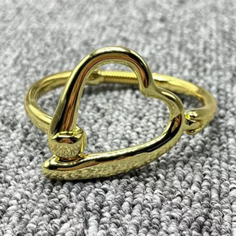 w Europie i Ameryce moda galwanizowana bransoletka ze srebra próby 925 14K złota z sercem niszowa biżuteria na prezent