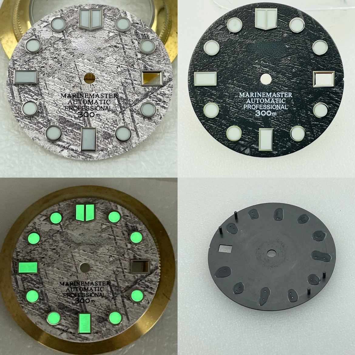 

Yuanzu Modified Dial NH35 Movement Meteorite Pattern Dials Suitable for SK007/SUB Diving 300m C3 Green luminous Nh35 S Logo Dial