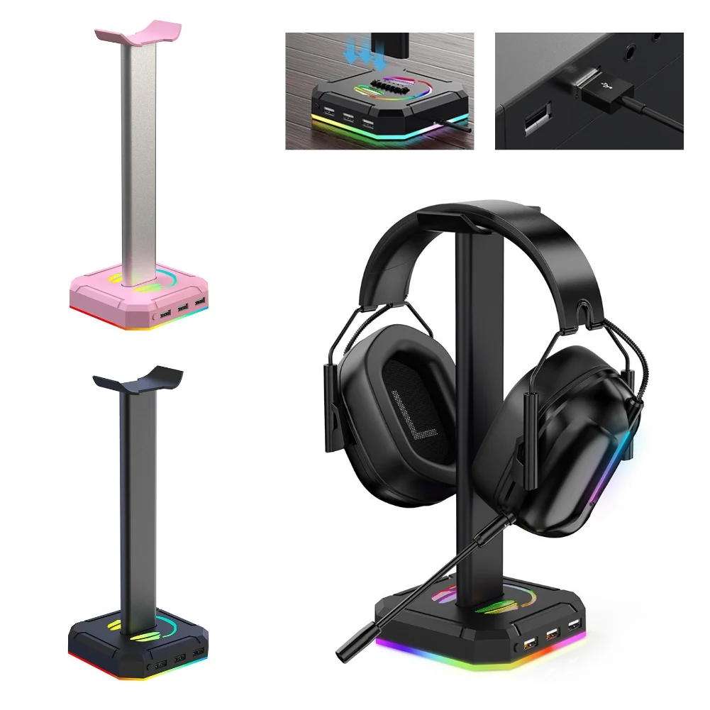 

Подставка для Игровых Наушников RGB со светодиодной подсветильник кой, 1 шт.