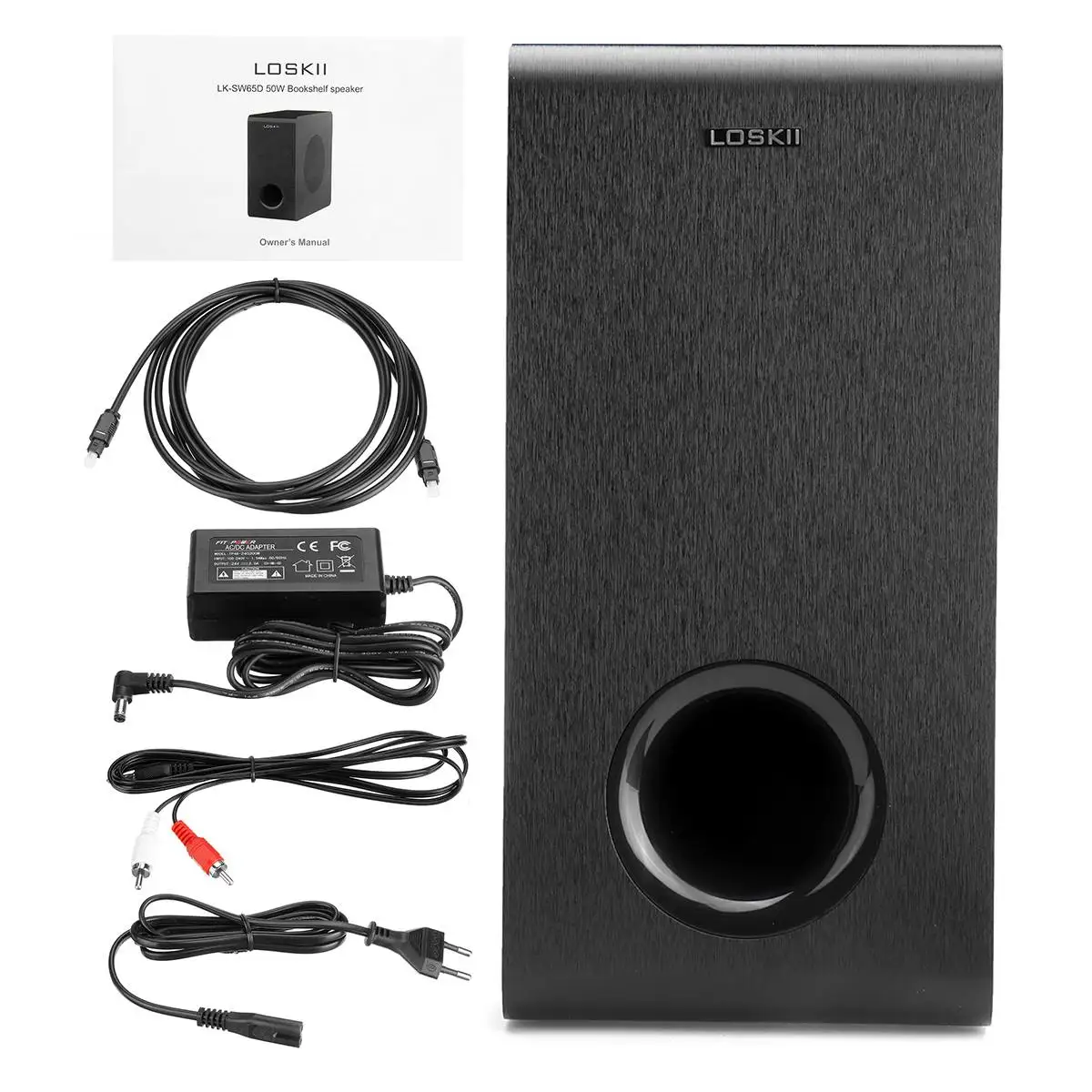 

Loskii 6.5 inch 60W Powered bluetooth Subwoofer Compact Speaker Deep Base Audio Theater TV Optical RCA Caixa De Som bluetooth EU