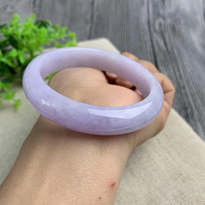 

Natural Light Purple Burmese Emerald 54mm-64mm Bracelet Elegant Princess Jewelry Best Gift for Mom and Girlfriend