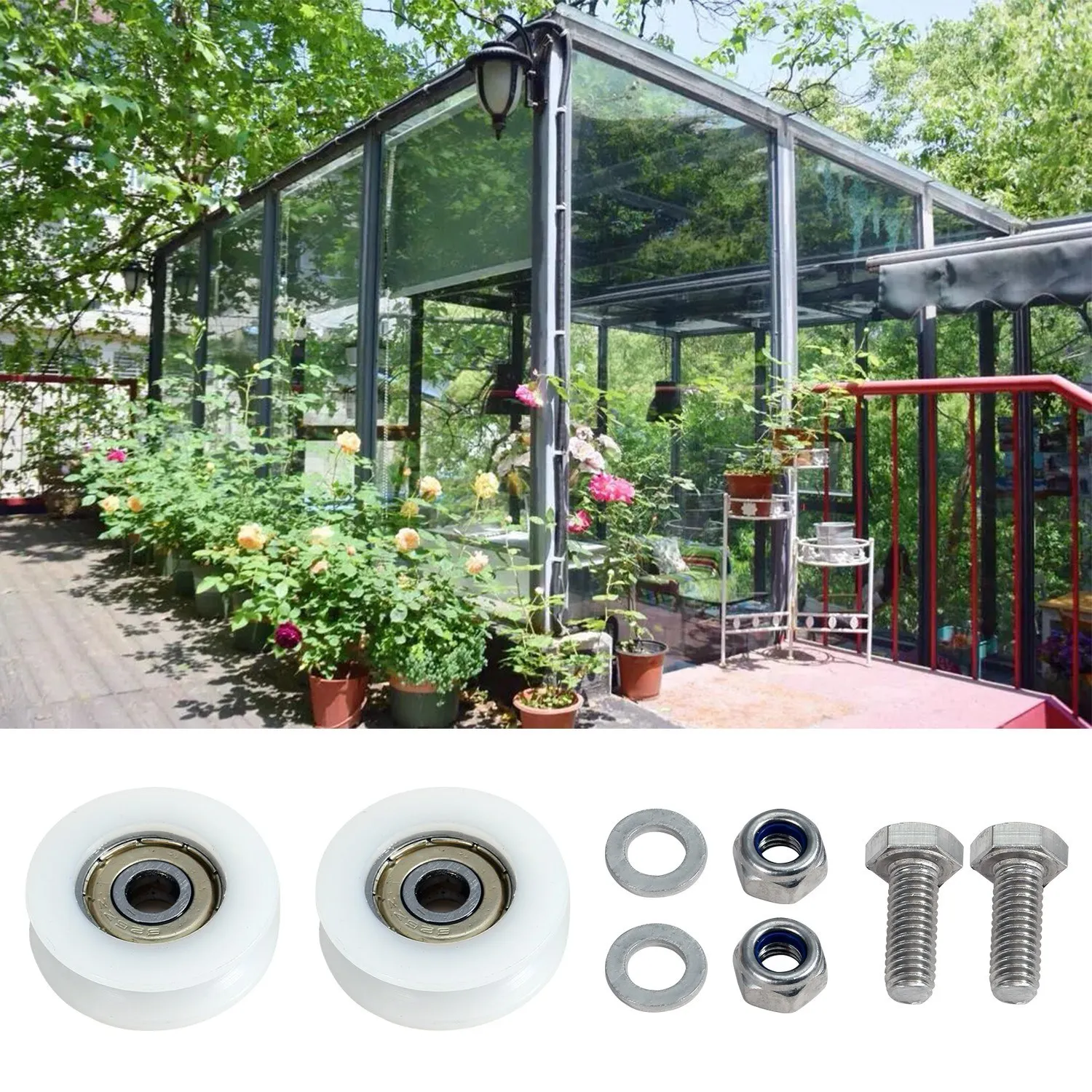 

Greenhouse Door Wheel Replacement Kits 30mm Door Rollers & Bolts Standard Size Warehouse