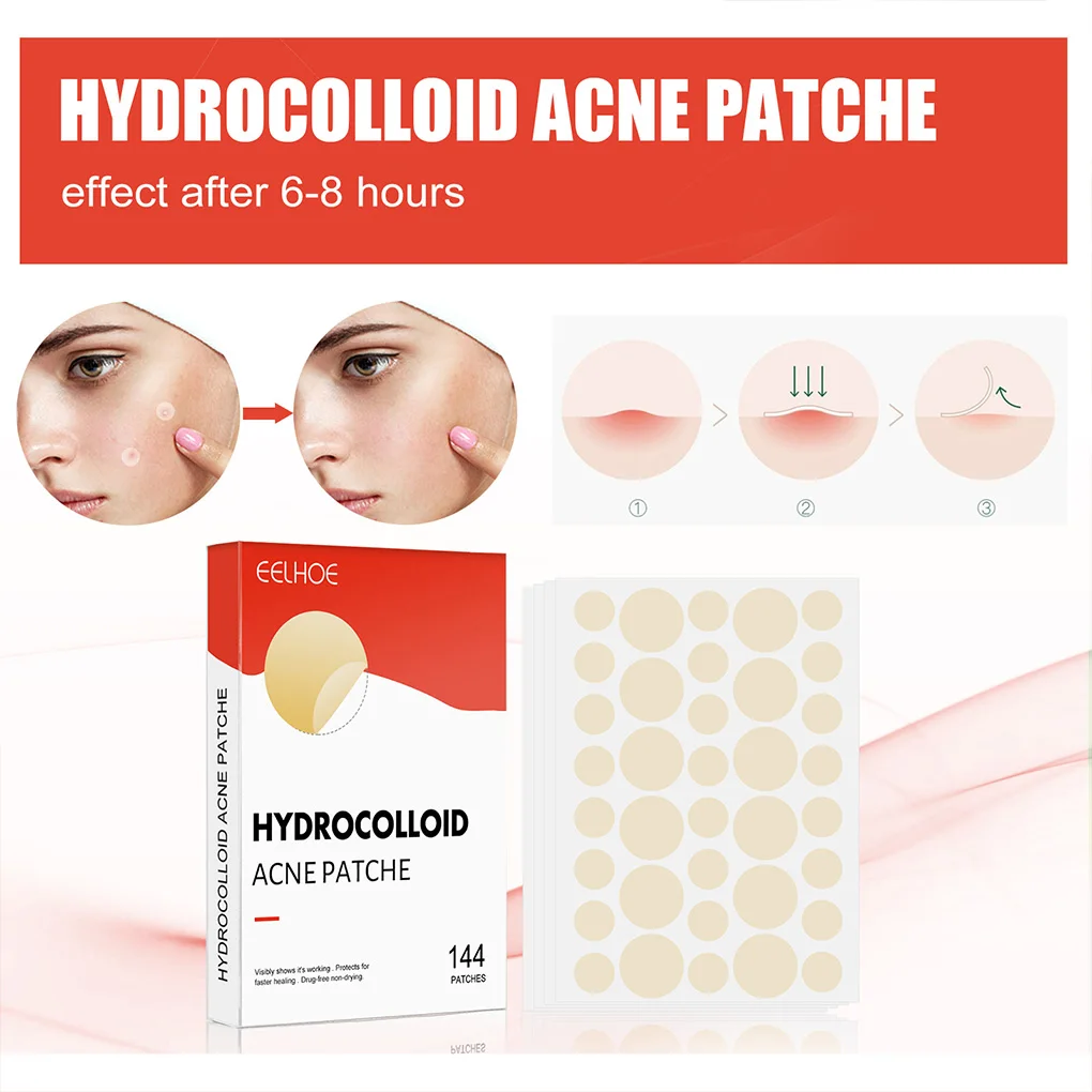 

144 Pcs Hydrocolloid Facial Acne Patch Waterproof Removal Blemishes Repair Spot Remover Invisible Pimples Patches