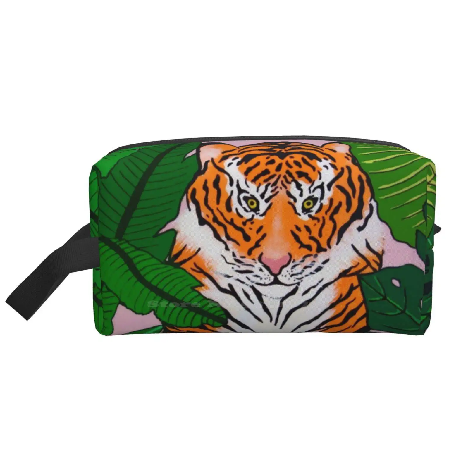 

Сумка для хранения в ванную комнату Jungle Tiger, спортивные дорожные сумки большого размера с тропическими листьями и джунглями, розовыми, зелеными, леопардовыми и яркими листьями