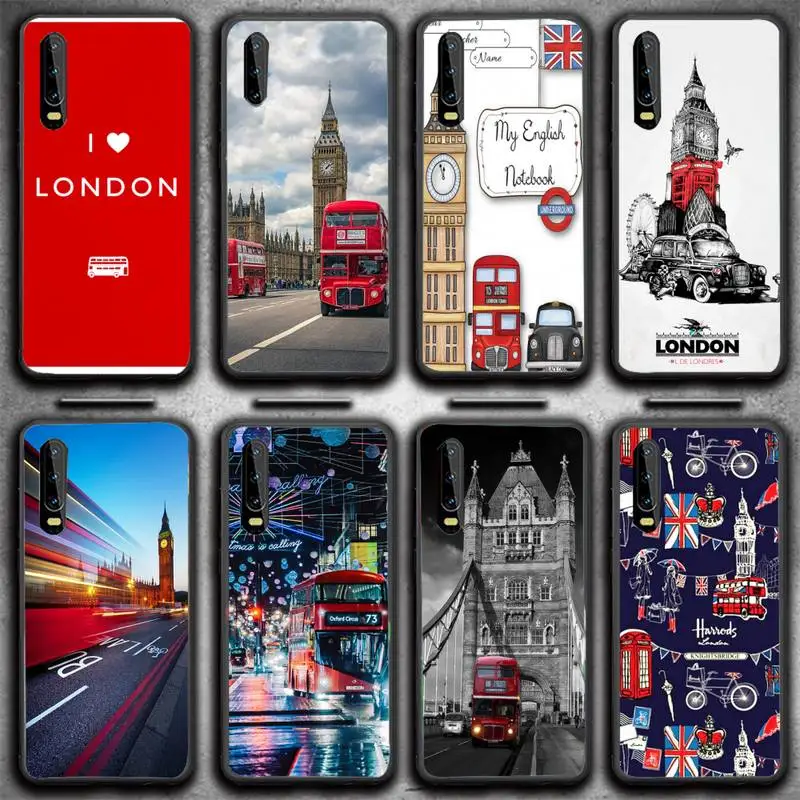 

I Love London London Bus Phone Case For Huawei G7 G8 P7 P8 P9 P10 P20 P30 Lite Mini Pro P Smart Plus Cove Fundas