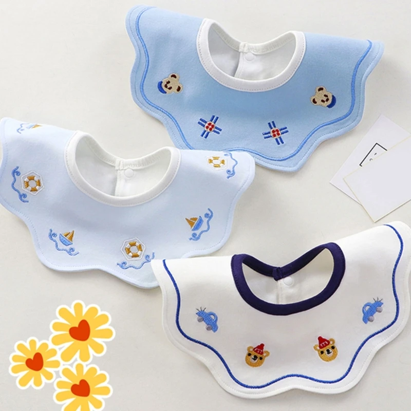 

Baby Bib 360 Degree Rotation Toddler with Snap Buckle Waterproof Saliva Towel for Newborn Boys Girls Chewing Eating