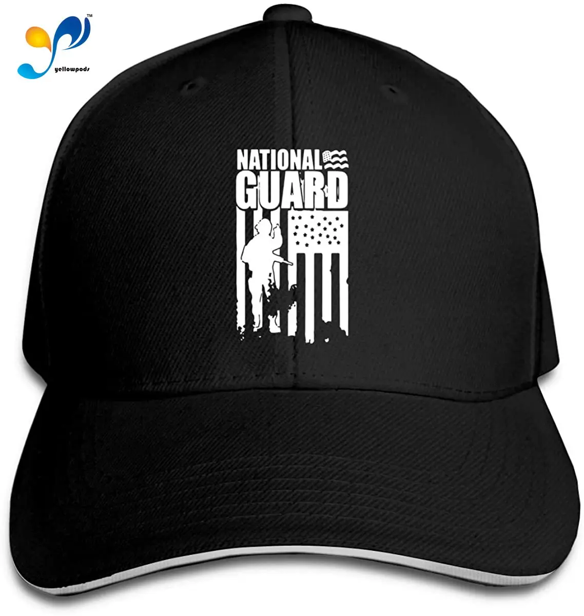 National Guard Patriotic Army American Flag Women Boy Classic Pointed Cap Cricket Cap
