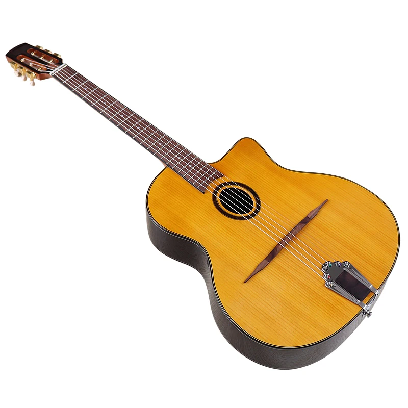 

41 Inch Django Guitar Spruce Wood Top Gypsy Swing Acoustic Guitar Natural High Gloss Finish 6 String Folk Guitar Jango