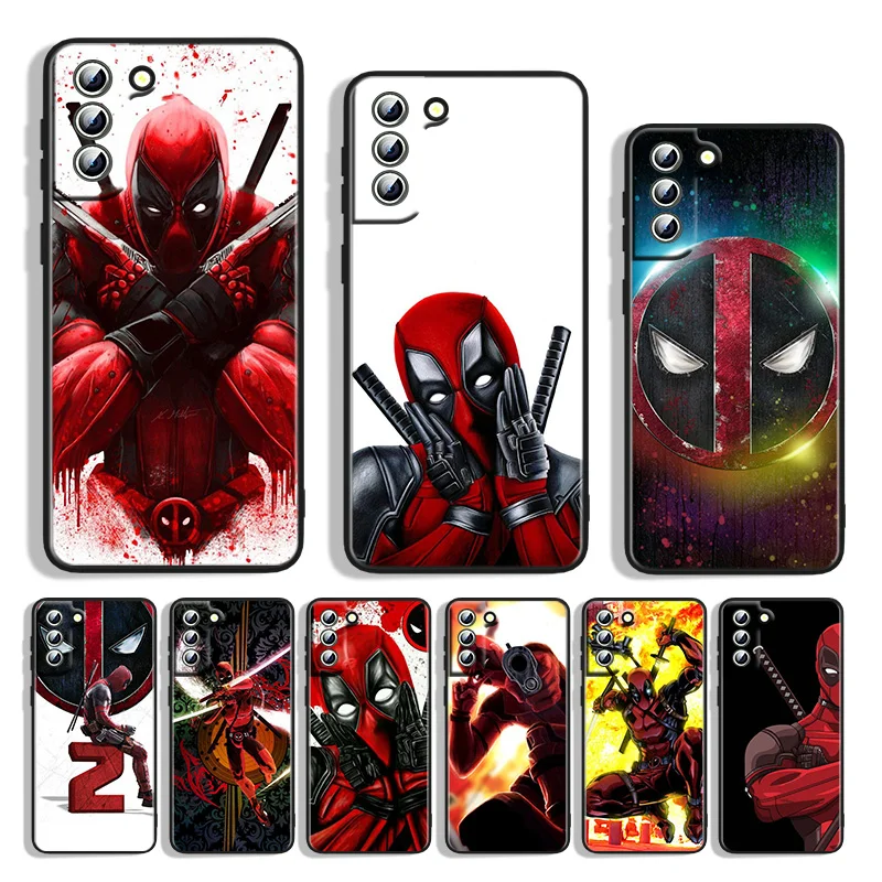 

Silicone Cover Marvel Hero Deadpool For Samsung S22 S21 S20 FE Ultra S10e S10 S9 S8 S7 S6 Edge Plus Black Phone Case
