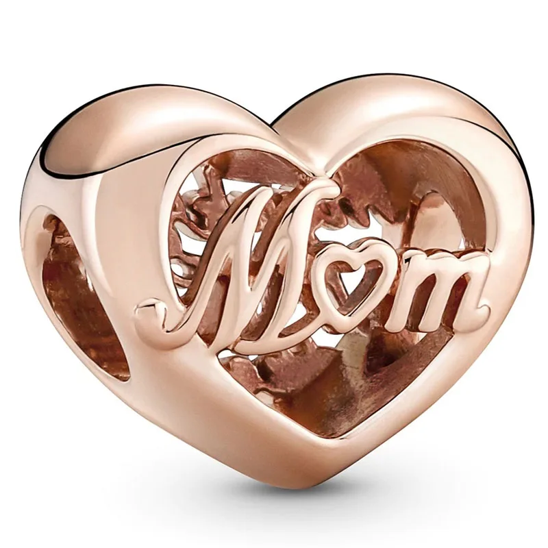 

Новый розовый ажурный браслет с подвесками в виде сердца «Thank You Mom»