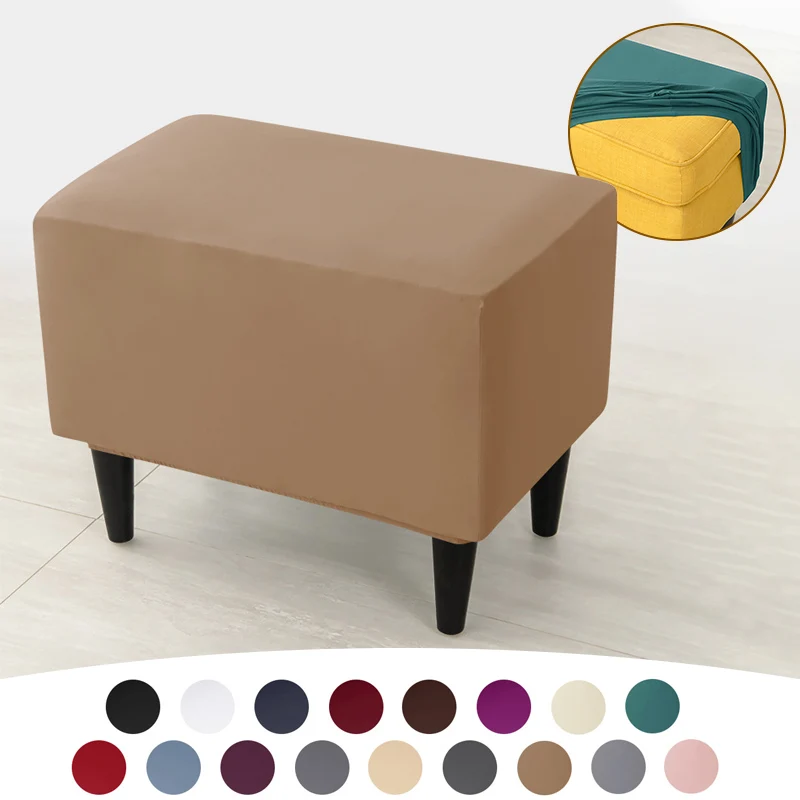 

Stretch Footstool Cover Summer Elastic All-inclusive Pedal Cover Dustproof 360 Degree Protector Ottoman Cover Slipcovers
