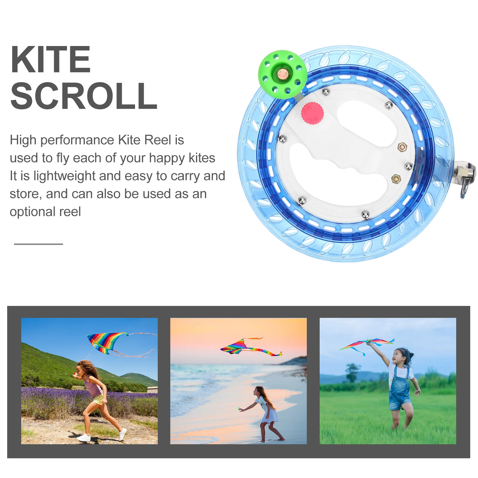 

Fishing Line Spooler Kite Pulley Wheel Lock Winder Reel Hand Flying Lines Outdoor