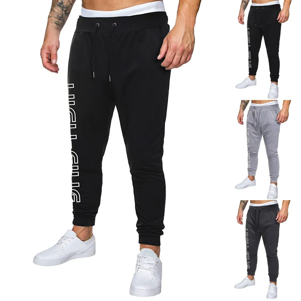 

Printing Drawstring Casual Outdoor Pants Sports Fashion Long Men's Running Men's pants