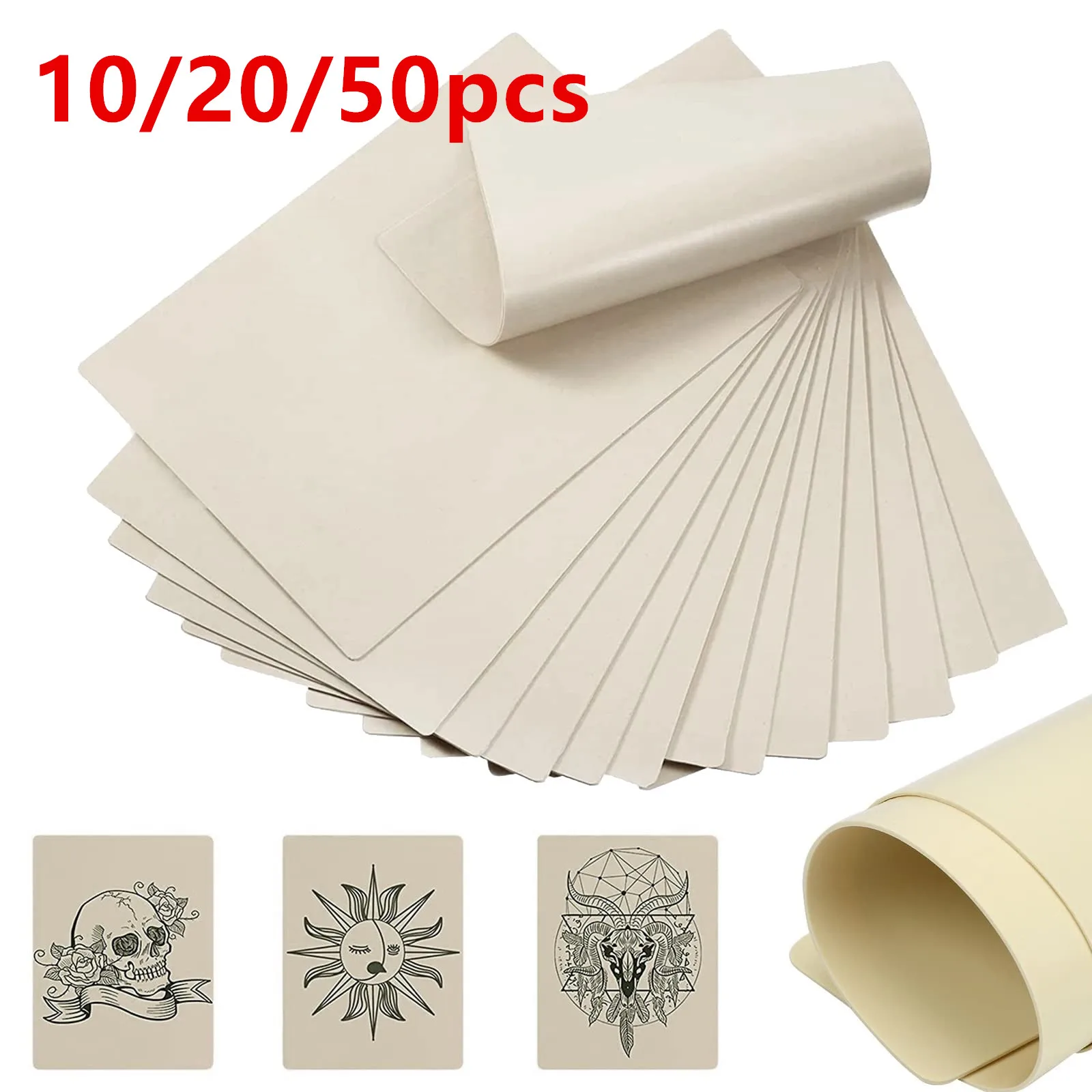 

10/20/50pcs Tattoo Blank Practice Skin Eyebrow Gragon Pattern Paint Makeup Double Side Synthetic Leather Tattoo Accessories Tool