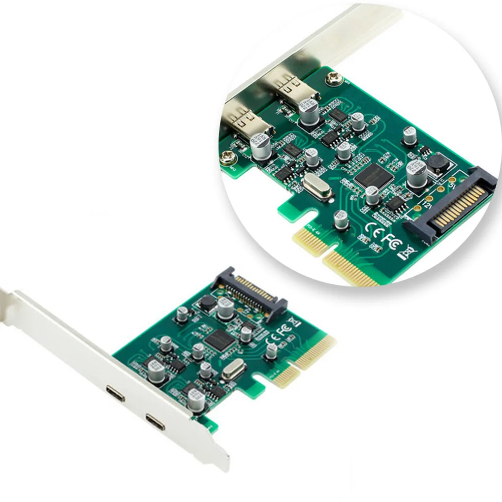 

Плата расширения PCI-E с двумя USB-портами 3 1, портативная Съемная карта расширения для быстрой передачи данных, аксессуары для ноутбуков и компьютеров
