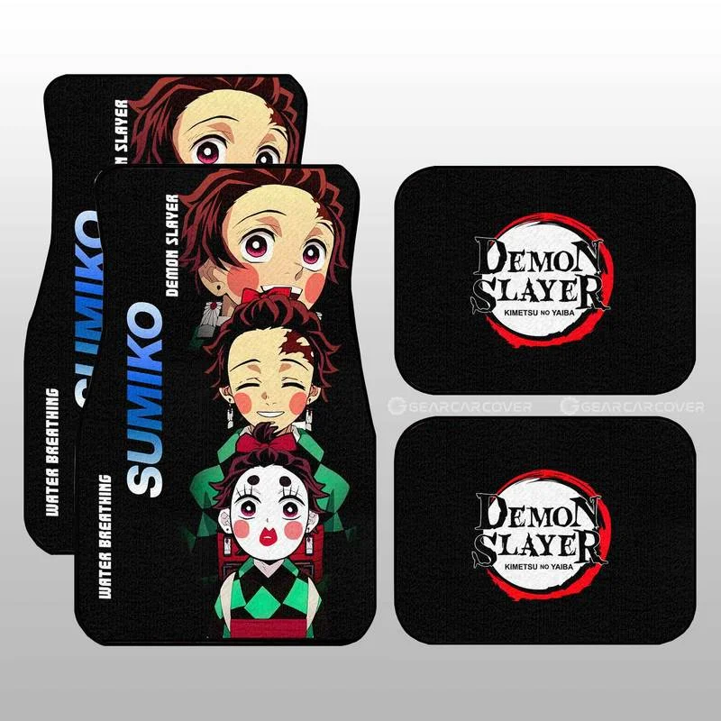 

Sumiko Car Floor Mats Custom Demon Slayer Anime Gifts Idea For Fans 4PCs Pack