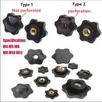 15pcs m4 m5 m6 m8 m10 m12 female thread star knob handles shaped perforated no perforated clamping nuts knobs