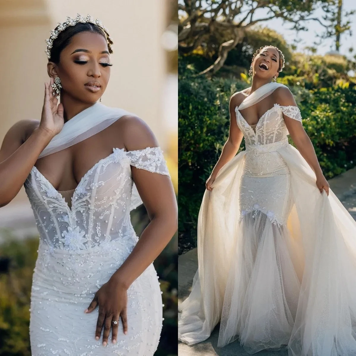 

Женское свадебное платье со съемным шлейфом, изящное платье с блестками и аппликацией, платье невесты по индивидуальному заказу