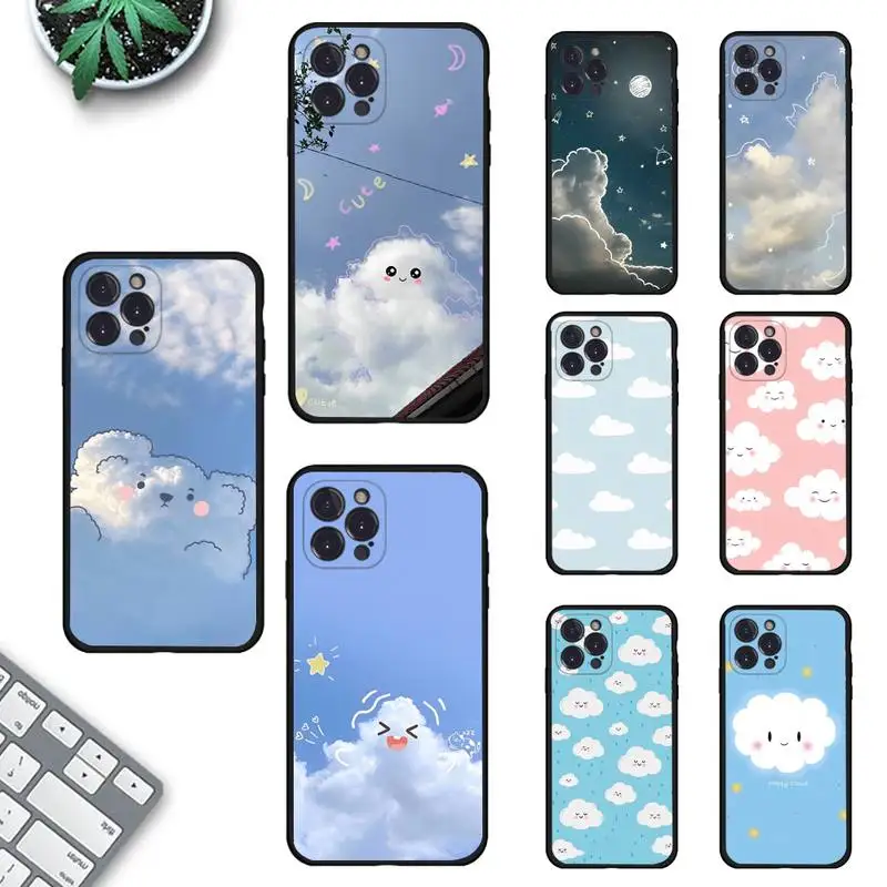 

Cartoon Funny Cloud Phone Case For iPhone 14 11 12 13 Mini Pro Max 8 7 6 6S Plus X SE 2020 XR XS Funda Case
