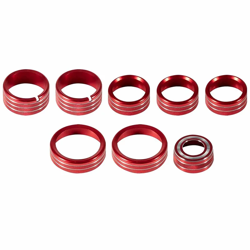 

Air Condition Switch Button Radio AC Knobs Switch Cover Button Trim for Chevy Silverado GMC Sierra 2014-2018, Red
