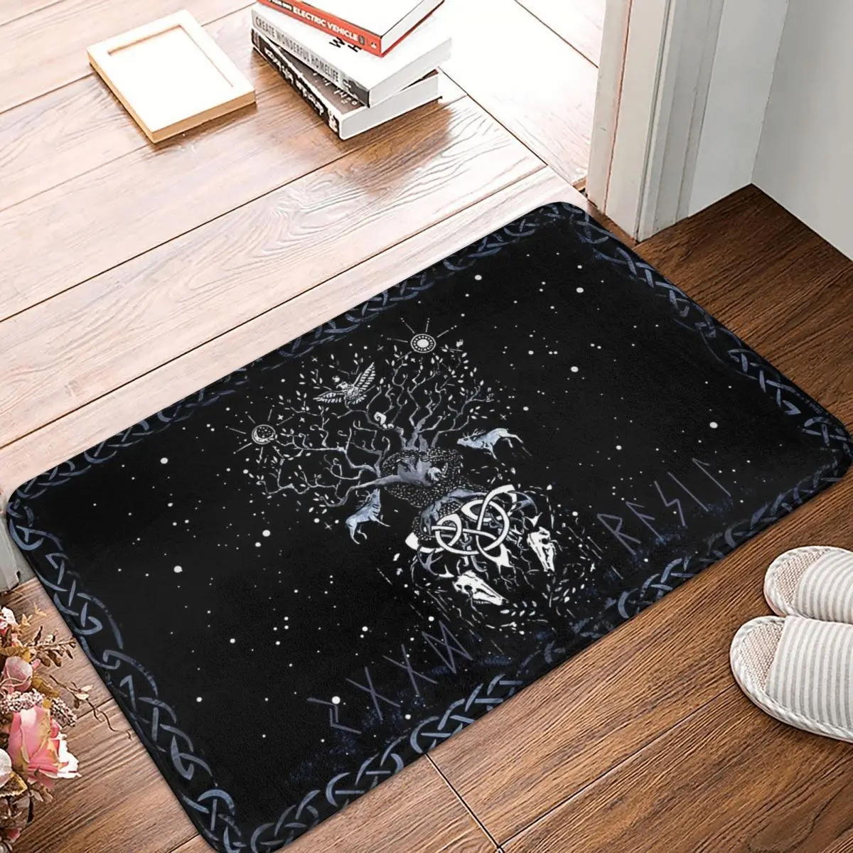 

Vikings Bathroom Mat Night Tree Doormat Kitchen Carpet Entrance Door Rug Home Decoration