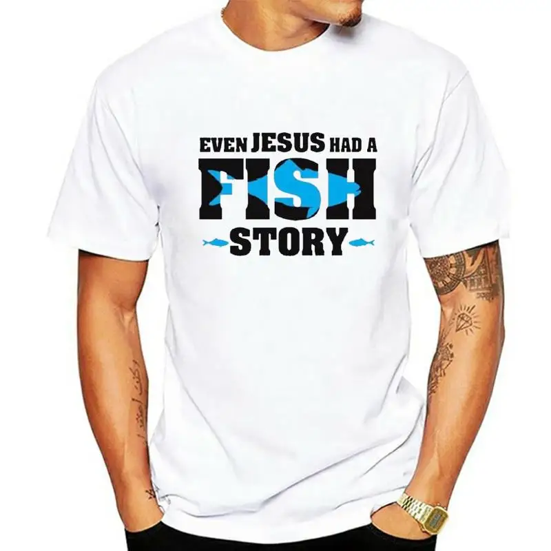 

Jesus Fishing Story T Shirt Christian Saying Vintage Slogan Gift Cool Tee 67