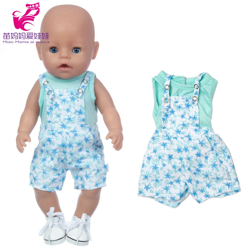 Одежда для кукол светильник-голубая рубашка комбинезон брюки 17 дюймов Кукла реборн детская верхняя одежда подарки для детей