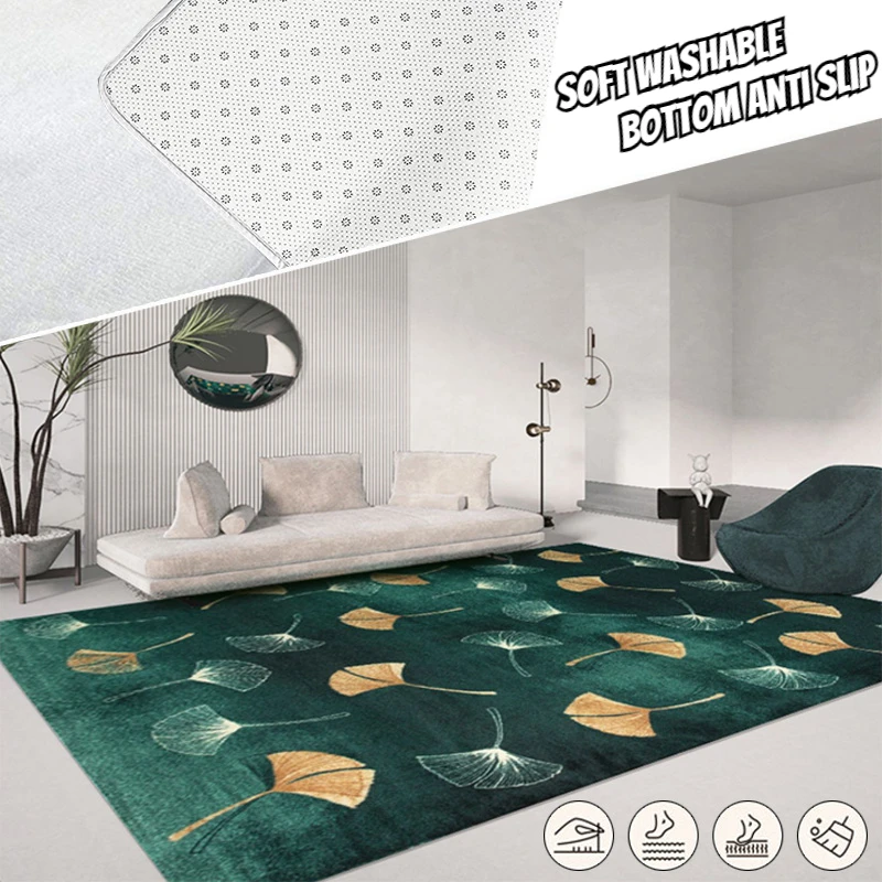 

Light Luxury Green Carpet Living Room Minimalist Large Area Sofa Rugs 160x200cm Washable Household Bedroom Bedside Mats Non-slip