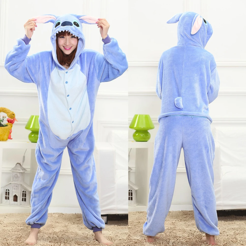 

Новинка комбинезон в виде единорога Стич кигуруми женские пижамы в виде животных зимняя теплая одежда для сна для взрослых Аниме Костюмы му...