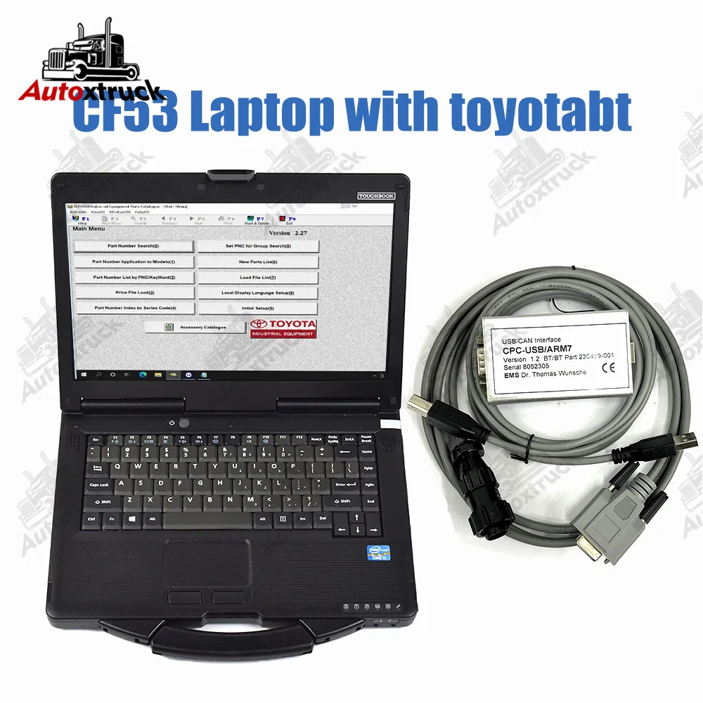 

CF 53 ноутбук TruckCom для Toyota BT EMS CAN suite Service Communication Интерфейс ARM7 вилочный погрузчик диагностический инструмент