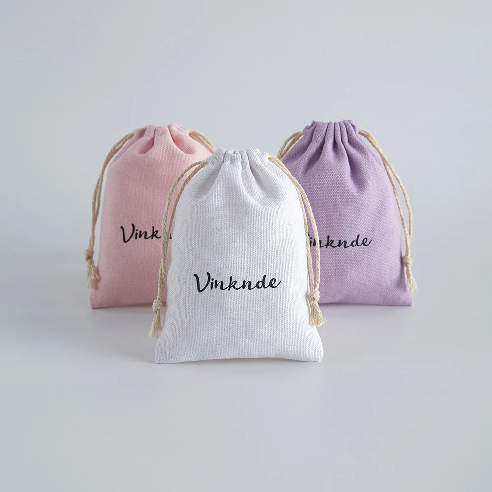 

50pcs Cotton Drawstring Gift Bags Xmas Wedding Favors Sack Jewelry Packaging Bag Custom Logo Small Jewelry Organizer Pouches