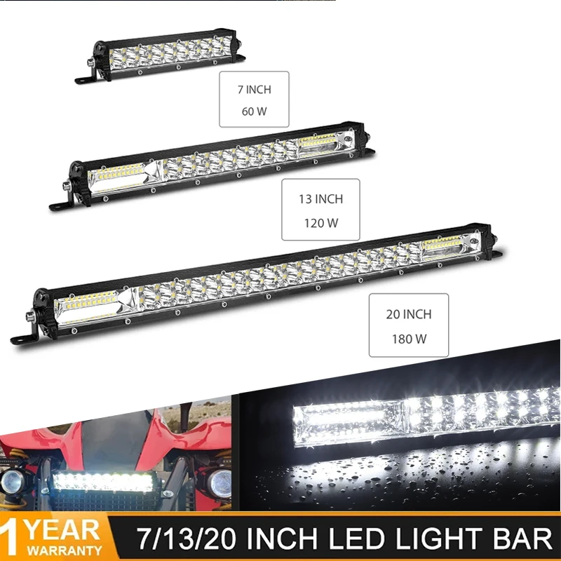 

8" 13" 20" Inch Led Work Car Light Bar Slim 12V 24V Dual Row Combo Beam Light Bar/Fog Light For SUV Niva Lada 4X4 Off Road Lamp