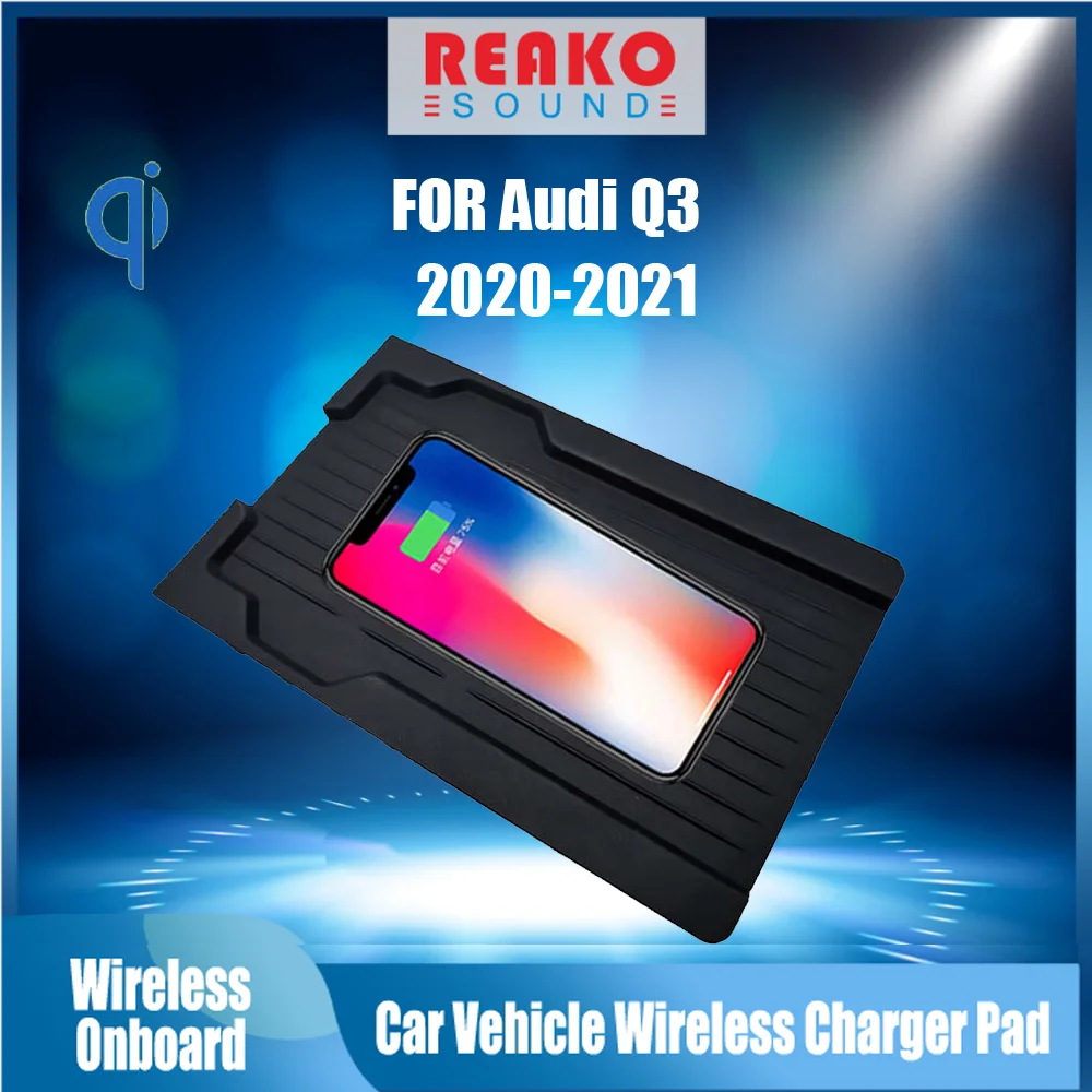 

For Audi Q3 2020 2021 Center Console 15W Fast Charging Car Wireless Charger Pad Android Iphone Holder Auto Accessories