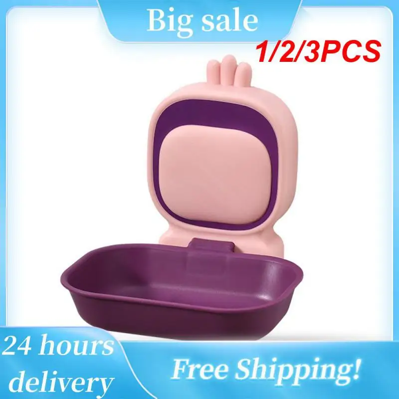 

1/2/3PCS Soap Box Plastic Strong Load-bearing Punch-free Wall Hanging Non-marking Paste Bathroom Accessories Bathroom Shelf