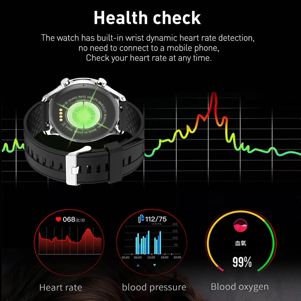 New ST6 Smart Watch Outdoor For Man Waterproof Watches Music Control Wristwatch Blood Pressure Fitness Bracelet PK Zeblaze GTS 2