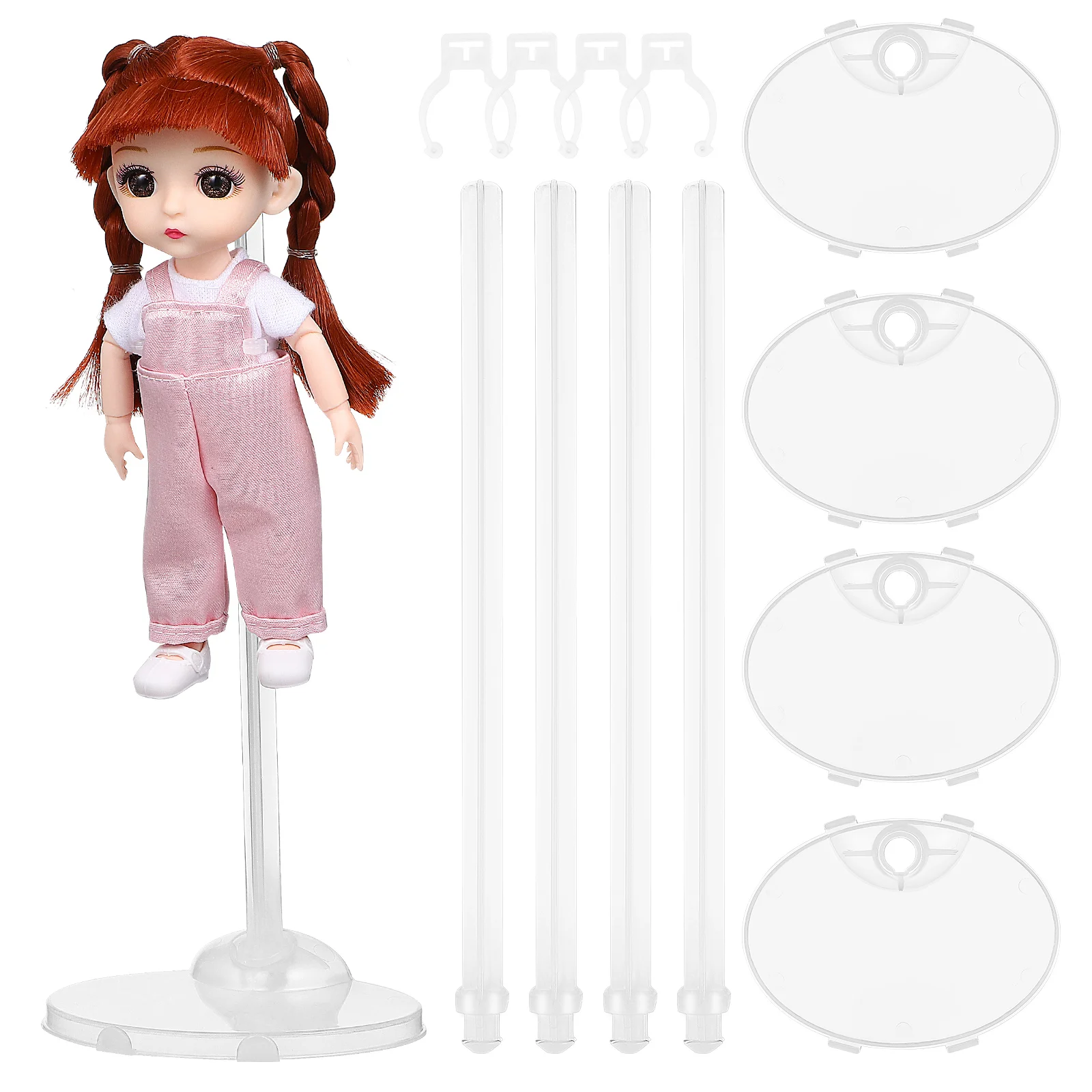 

4 Pcs Bracket Plastic Display Stands Support Holders Racks Mini Action Figure