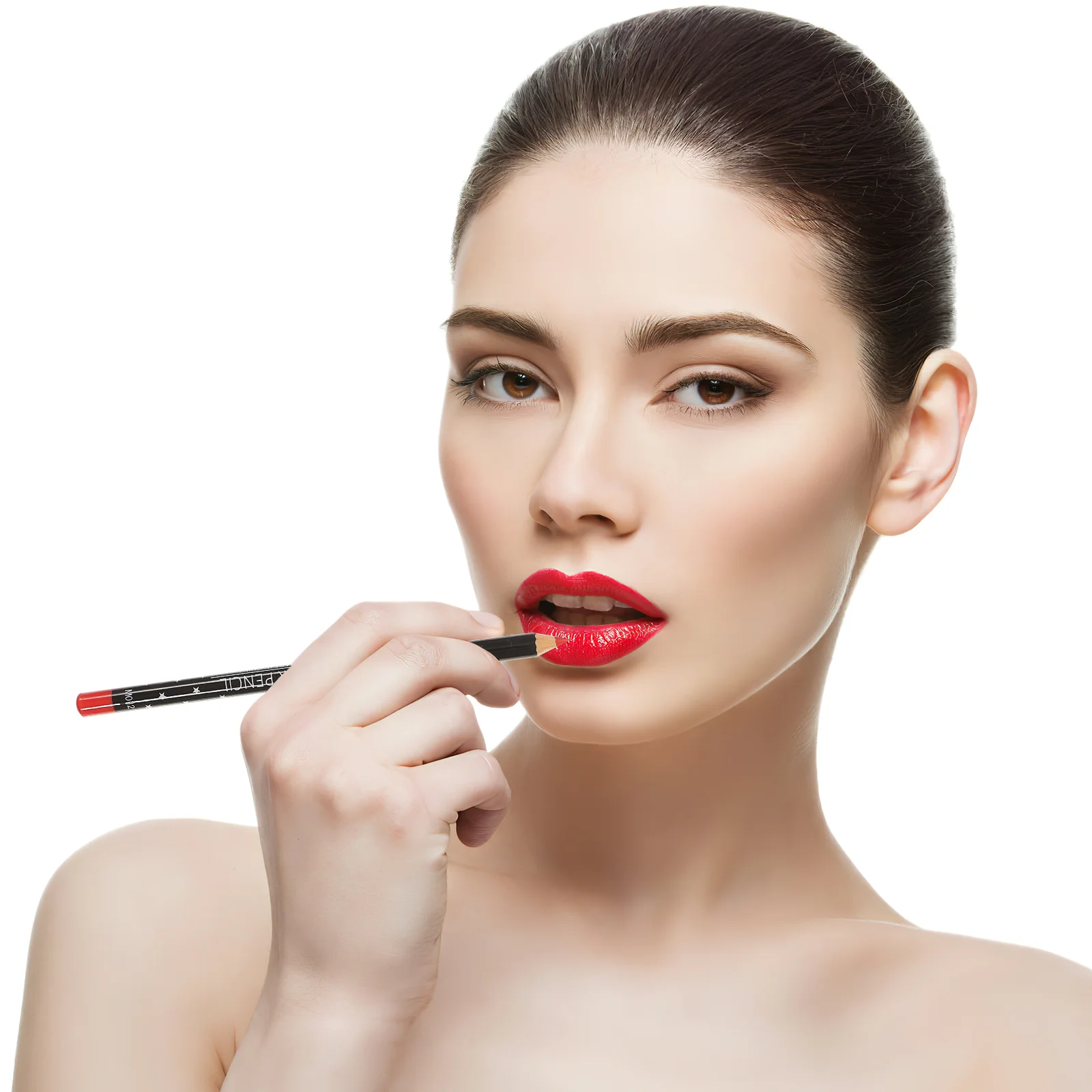 

Lipmatte Liner Lipstick Pen Women Dark Red Bar Black Smudge Proof Lipliners
