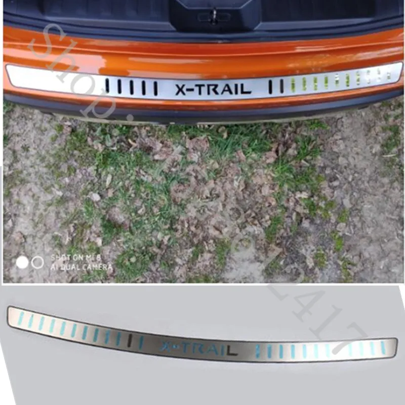 

For 2014-2021 Nissan X-Trail X Trail T32 Stainless steel Rear Bumper Protector Sill Trunk Tread Plate Trim Stickers Accessories