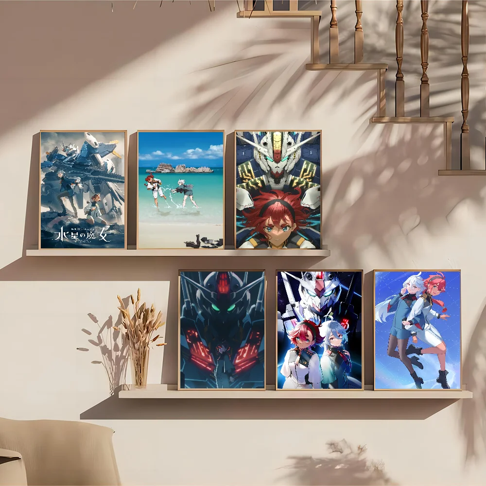 Самоклеящийся Художественный Постер Мобильный Костюм Gundam Witch Mercury Дизайн На