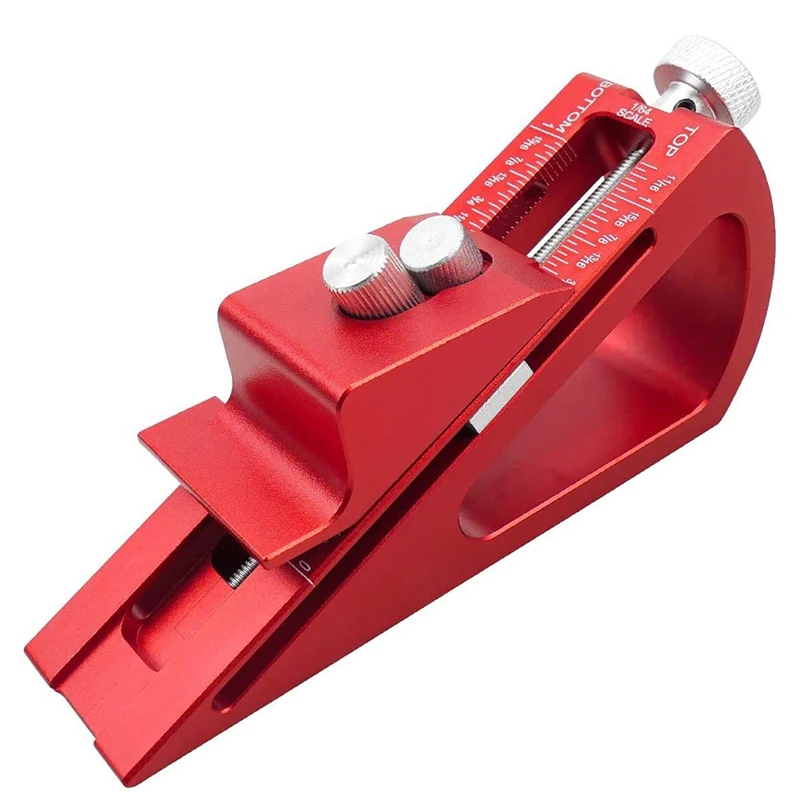 

1 PCS Block Integrated Woodworking Height Gauge Red Adjustable For Measurement 1/646Inch Up To 1-1/16Inch Range