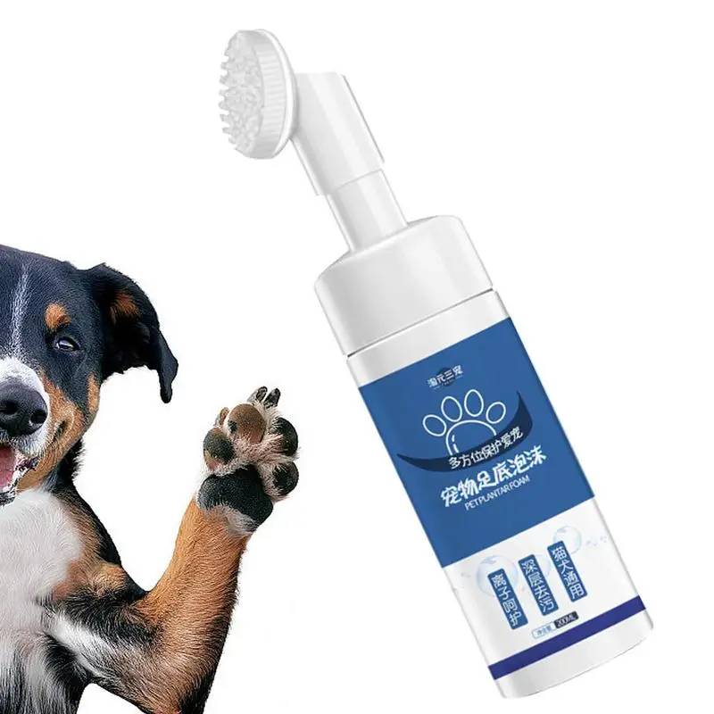 

Dog Paw Cleaner 200ml Pet Dry Shampoos Foot Cleaner puppy Kitten Portable No Rinse Paws Foaming Cleanser With Brush pet supplies