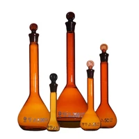 amber brown 5ml to 1000ml glass volumetric flask flask with ground in stopper lab chemical glassware