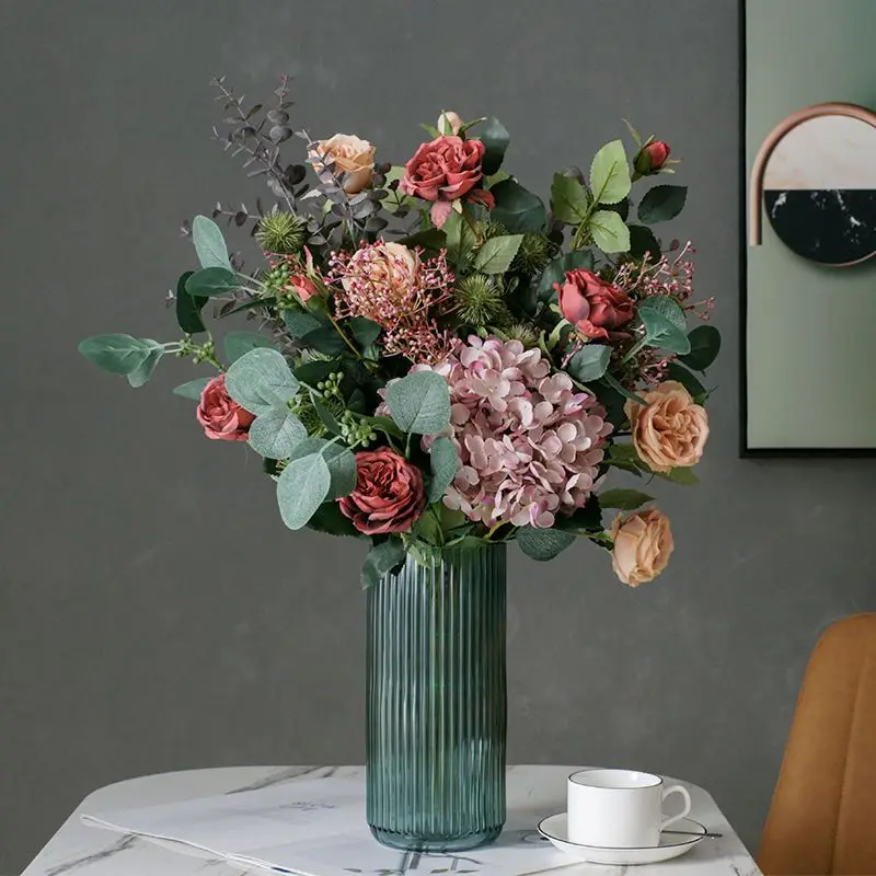 Скандинавский искусственный роскошный букет розы Цветочный набор для гостиной
