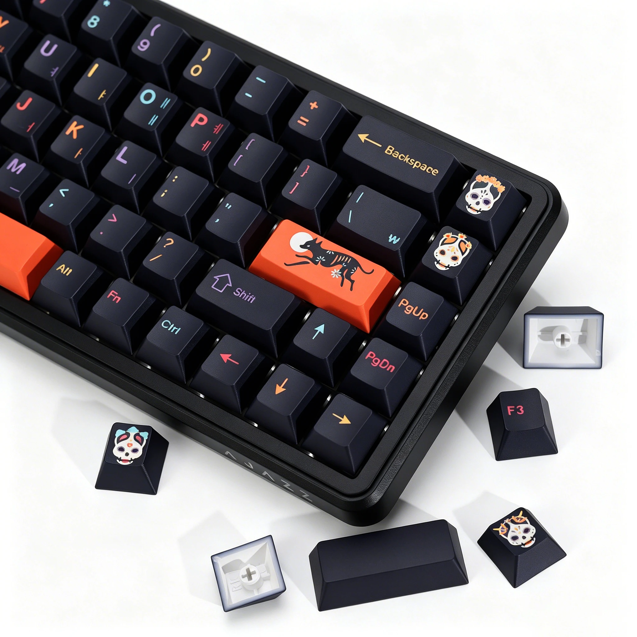 Фото Комплект кейкапов KBDiy GMK: корейские ретро-кейкапы GMK Mictlan Cherry Profile PBT ISO для магнитных переключателей, 60 клавиш, для игровой механической клавиатуры №1