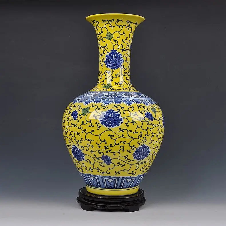 

Керамика, Цзиндэчжэнь подглазурная роспись, сине-белая фарфоровая ваза, антикварные декоративные поделки, украшение для дома, гостиной