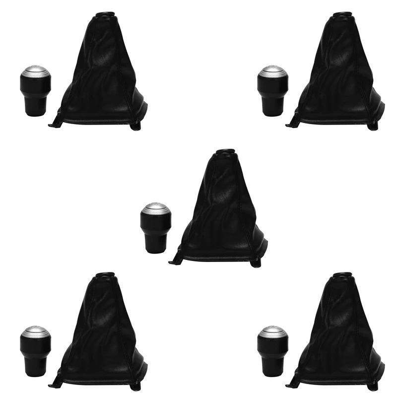 

5X 5 Speed Gear Shift Knob Leather Boot For Hyundai Tucson 2004 2005 2006 2007 2008 2009