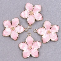 flower charm pendant for jewelry making supplies enamel charm flowers sunflower cherry blossoms daisy diy women girl accessories