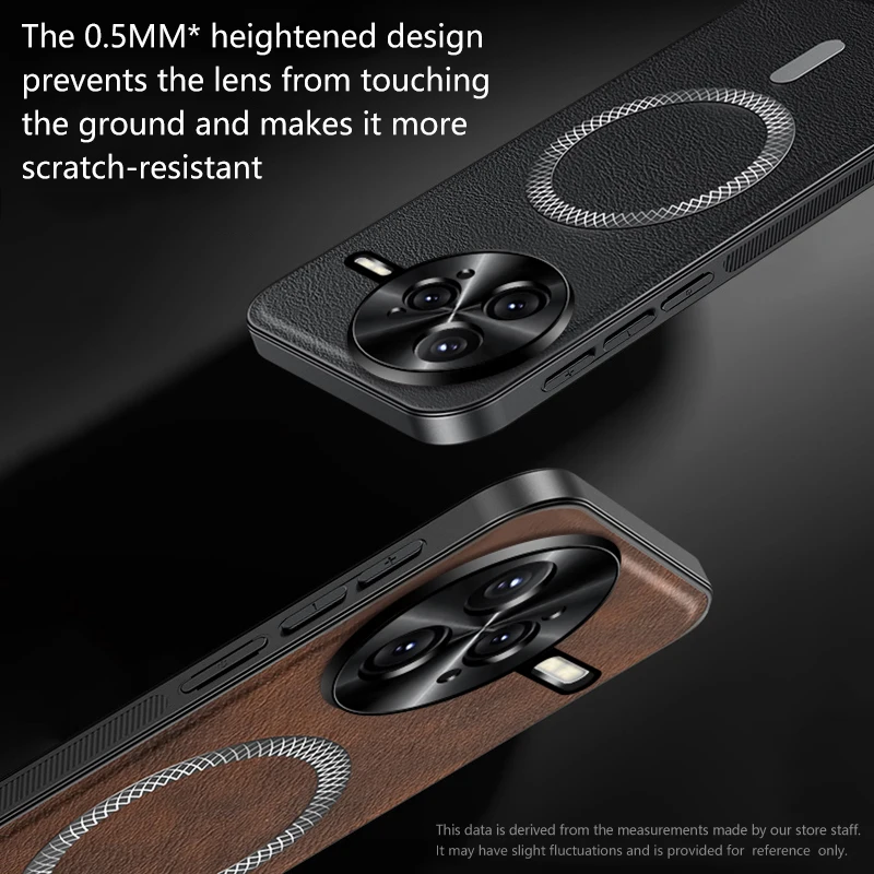 Фото Роскошный чехол для телефона из искусственной кожи для Xiaomi Poco F7 Ultra F7 Pro Magsafe, магнитное металлическое кольцо, защита объектива, противоударный чехол №5