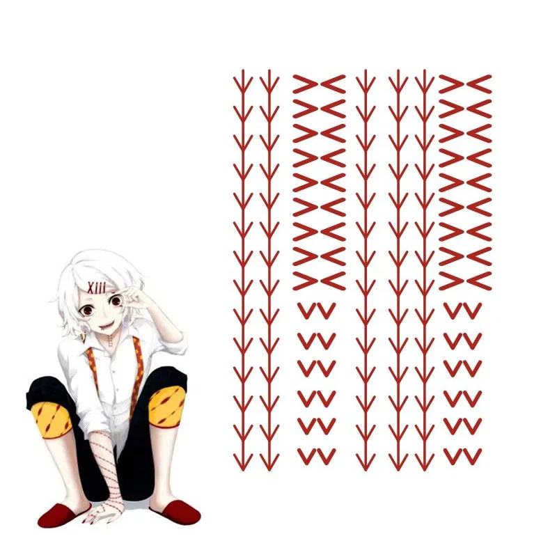 

Anime Tokyo Ghoul Juzo Suzuya Rei Cosplay Waterproof Tattoo Stickers Halloween False Scar Prop